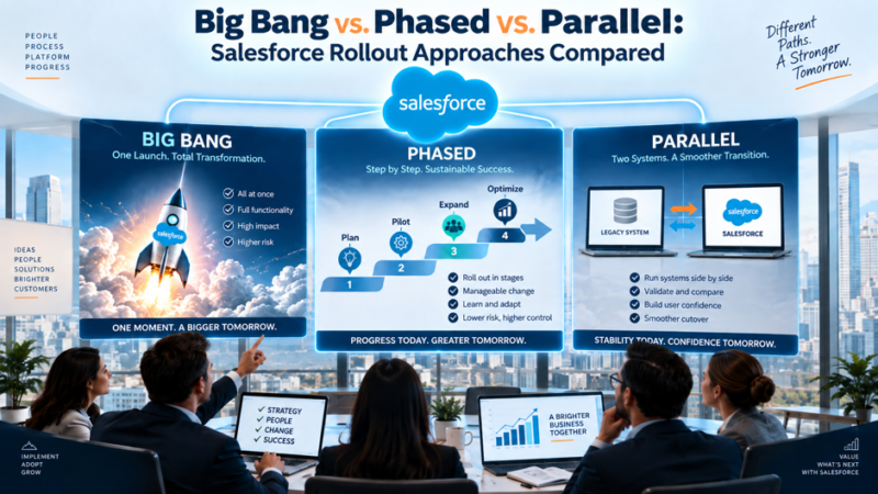 Big Bang vs. Phased vs. Parallel: Salesforce Rollout Approaches Compared
