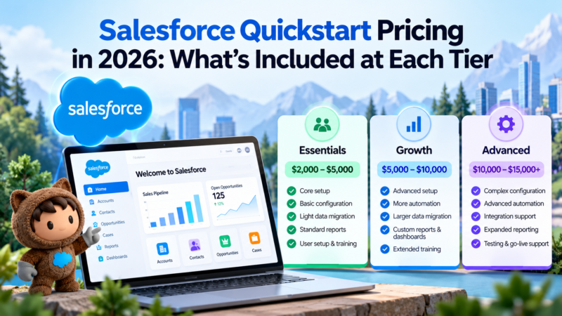 Salesforce Quickstart Pricing in 2026: What’s Included at Each Tier