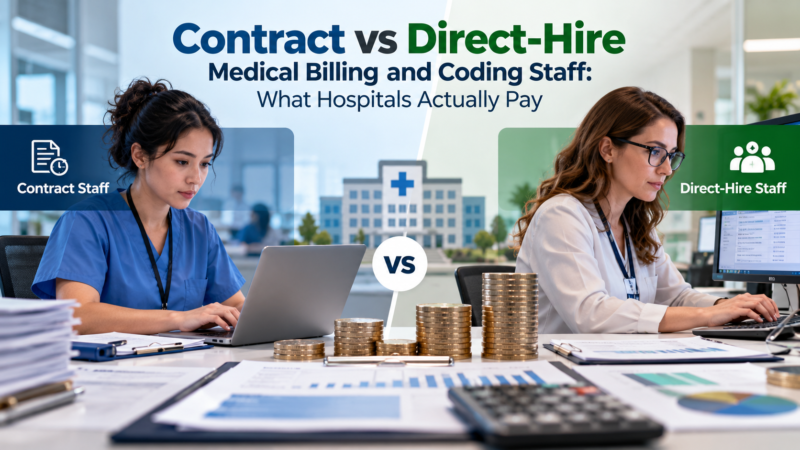 Contract vs Direct-Hire Medical Billing and Coding Staff: What Hospitals Actually Pay