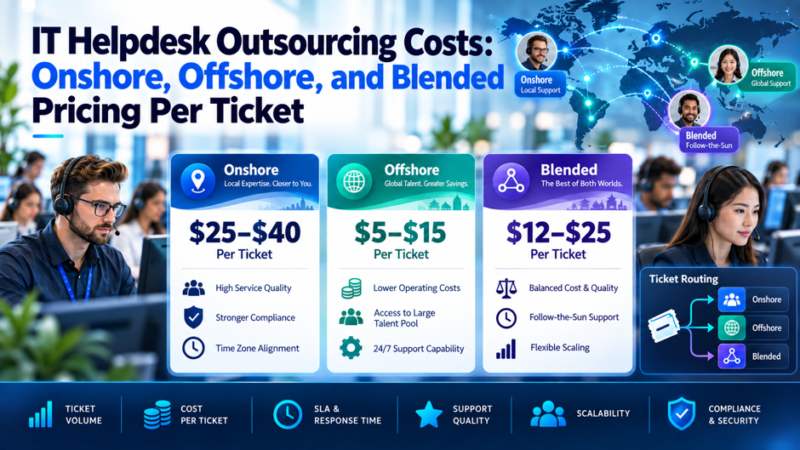 IT Helpdesk Outsourcing Costs: Onshore, Offshore, and Blended Pricing Per Ticket