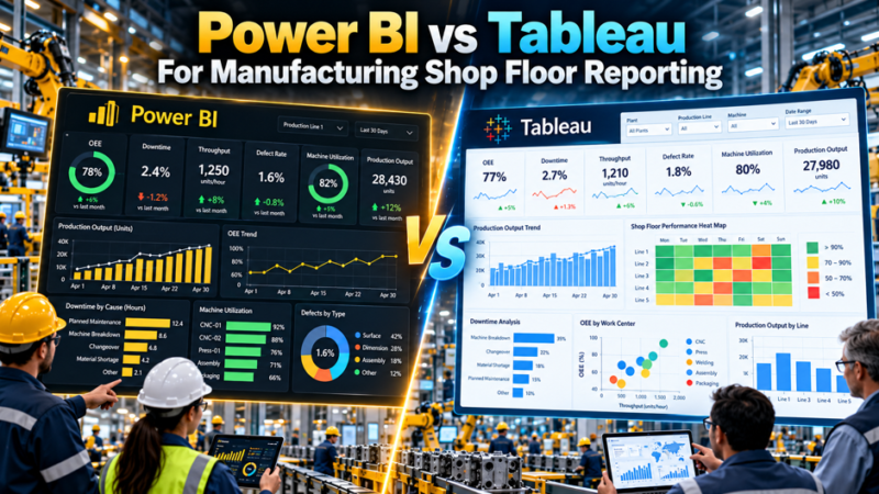 Power BI vs Tableau For Manufacturing Shop Floor Reporting