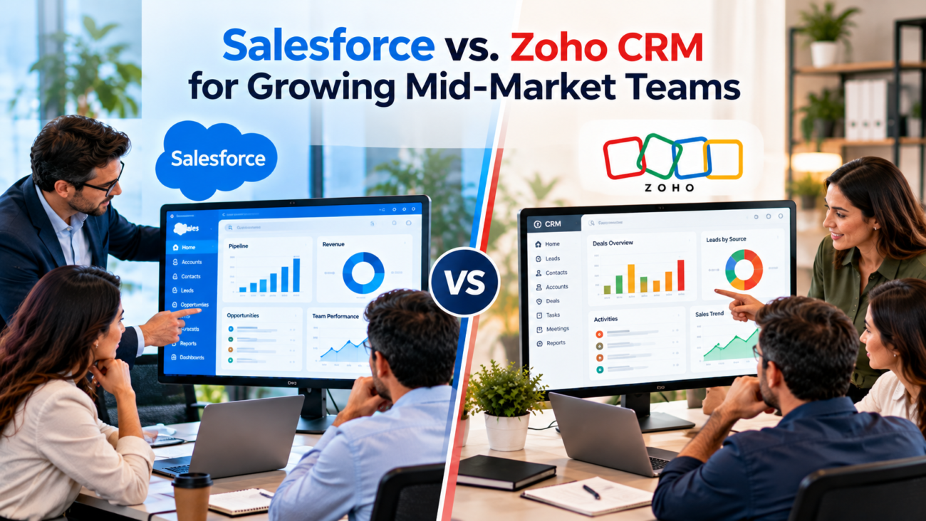 Salesforce vs Zoho CRM: Mid-Market Cost and Features